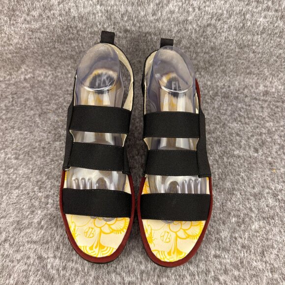 ✅Fly London YERY389FLY Black Elastic Strappy Platform Wedge Sandal Womens 42 - Picture 6 of 13